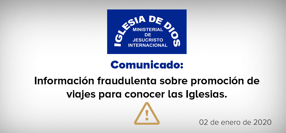 Comunicado Información fraudulenta sobre promoción de viajes para conocer las Iglesias 2 de